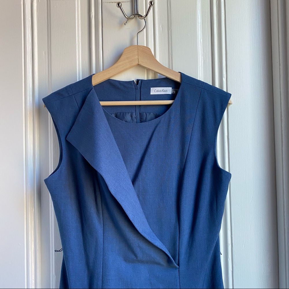Calvin Klein Blue Sleeveless Sheath Dress